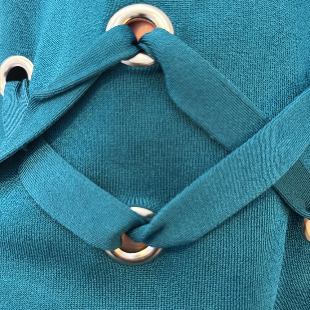 Michael Kors Blue Sheath Mini Dress Short Sleeve Crew Neck - Picture 4 of 10